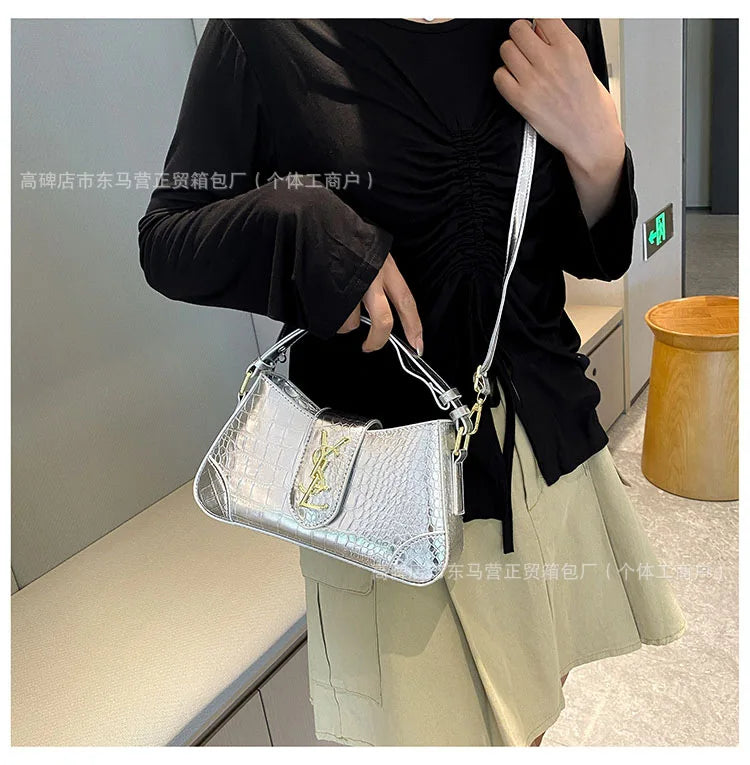 Texture Stone Patterned Armpit Bag 2025 New Simple Single Shoulder Women's Bag Temperament Crossbody Bag Small Fragrance Style