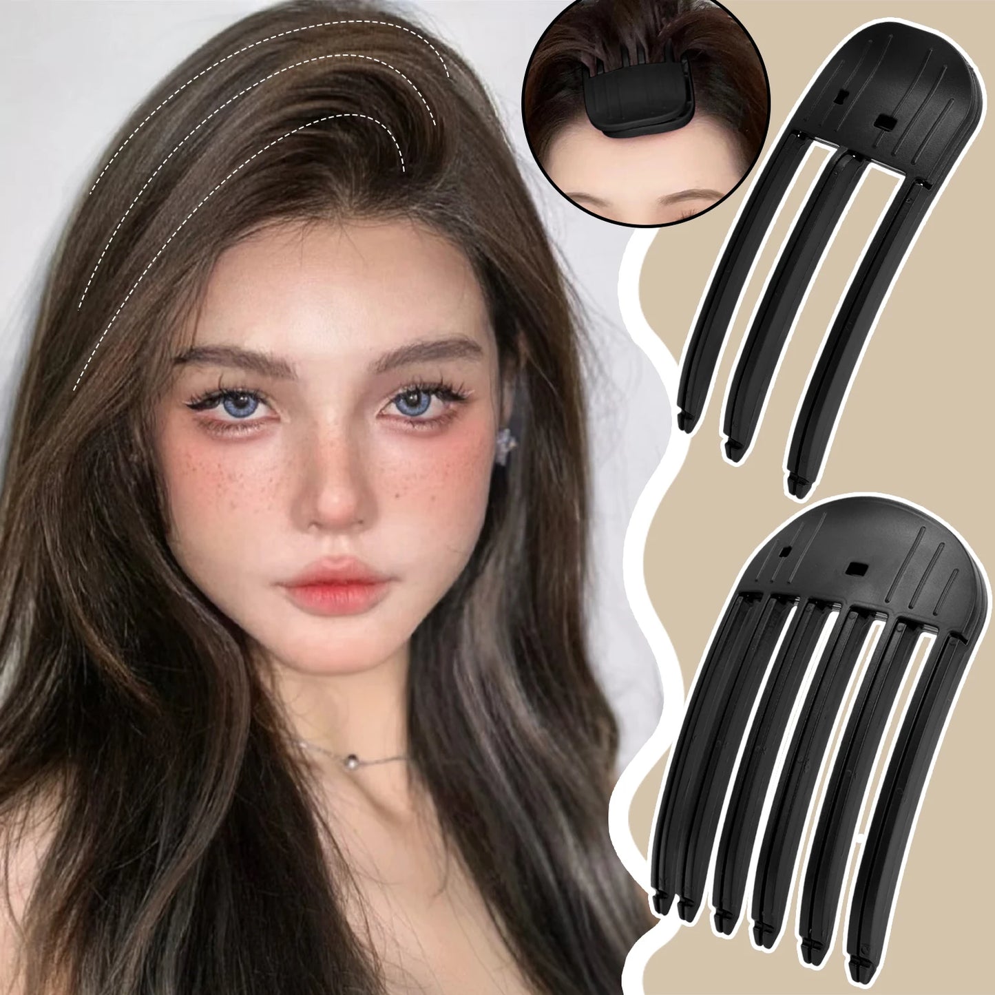 1/2pcs Korean Fluffy Hair Roots Clips Comb Lazy Hair Top Styling Curling Barrel Portable Hairs Clip Volume Wind Sculpting Comb