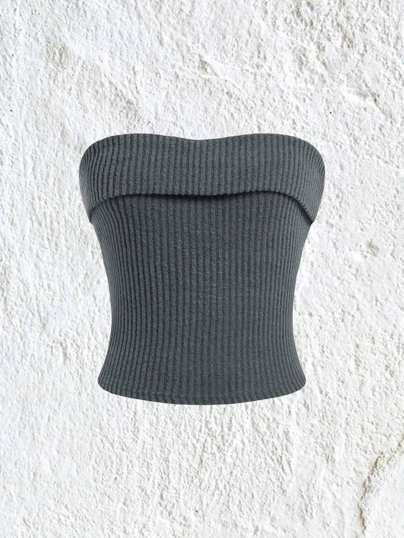 Sexy Rib-knit Tube Top Women Summer 2024 Y2K Clothes Grunge Punk Solid Strapless Sleeveless Slim Fit Crop Tank Top Streetwear