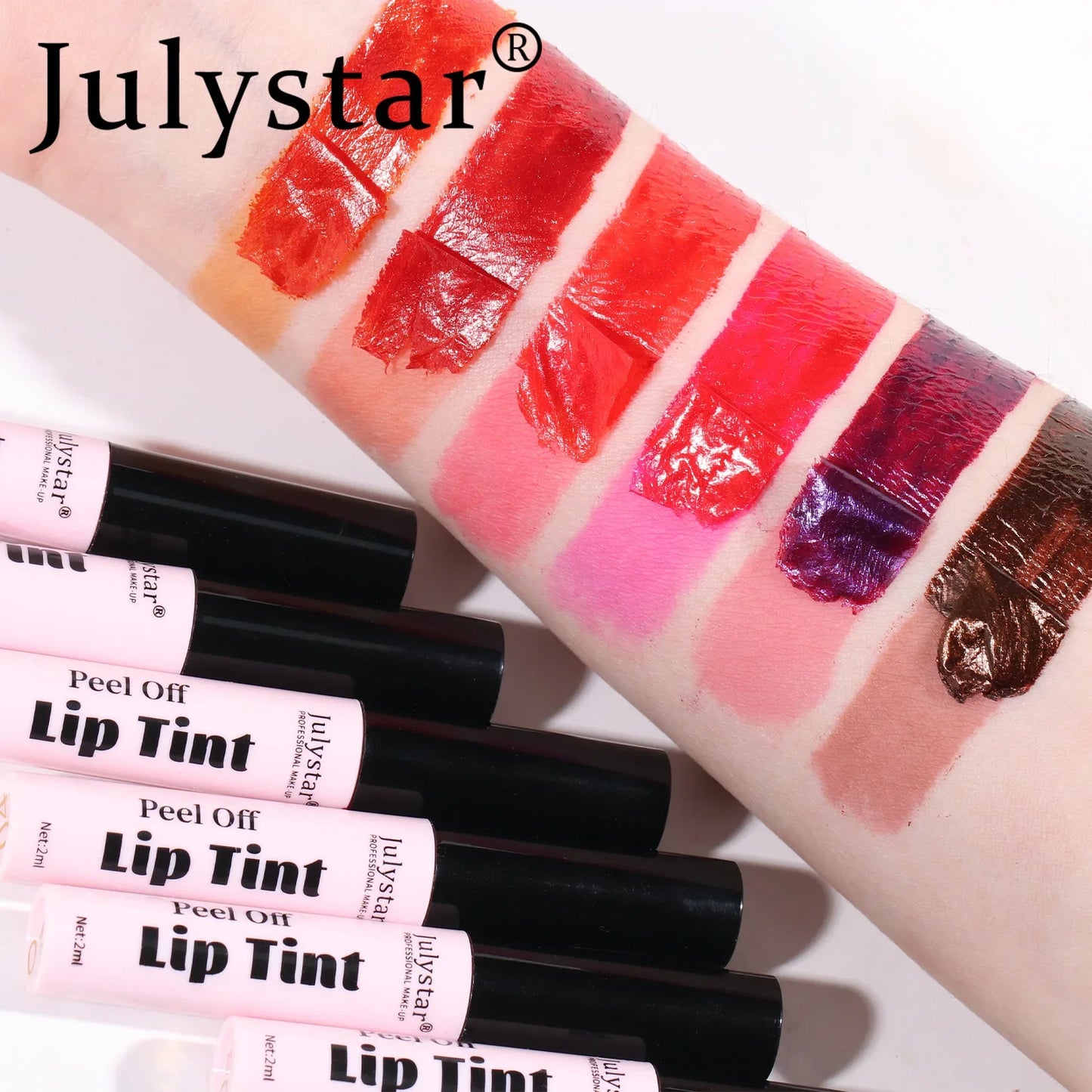 Julystar Peel Off Liquid Lipstick 6 Color Waterproof Lasting Matte Pink Lip Gloss Moisturizer Tear-off Lip Stain Cosmetic Makeup
