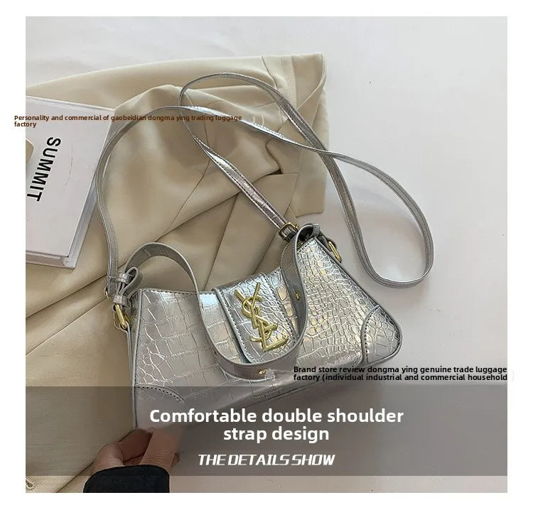 Texture Stone Patterned Armpit Bag 2025 New Simple Single Shoulder Women's Bag Temperament Crossbody Bag Small Fragrance Style