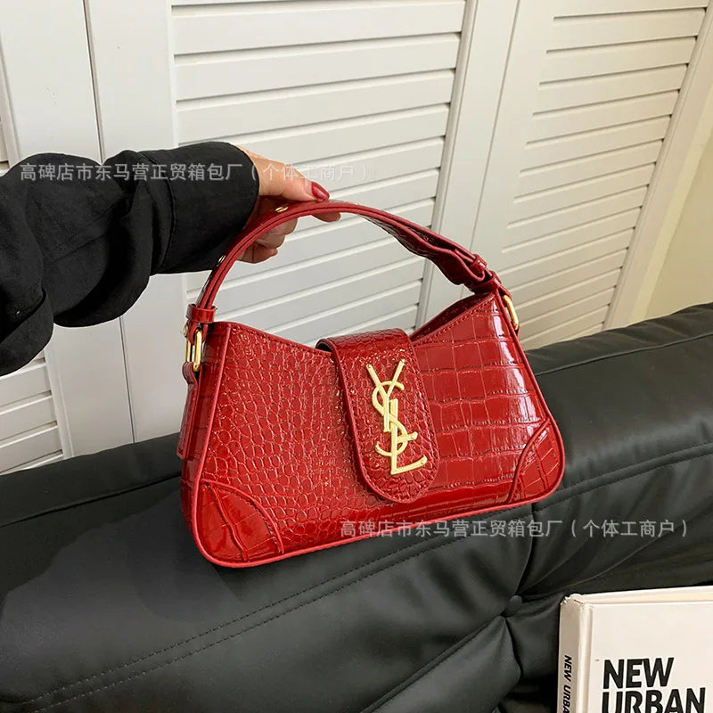 Texture Stone Patterned Armpit Bag 2025 New Simple Single Shoulder Women's Bag Temperament Crossbody Bag Small Fragrance Style