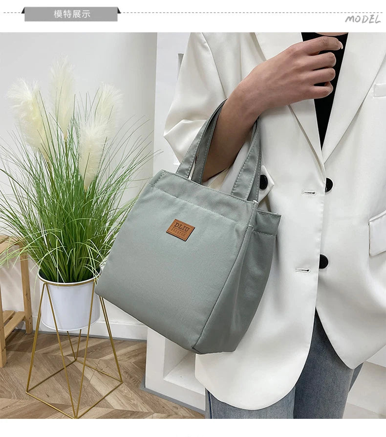 Large Capacity Lunch Bag with Aluminum Foil Insulation for Work, Simple and Practical Top Handle Bag