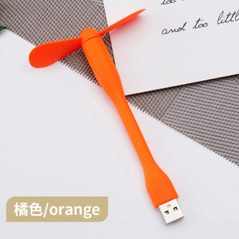 Mini USB Fan Flexible Bendable Fan For Power Bank Laptop PC AC Charger Portable Hand Cooling Fan For Computer Summer Gadget