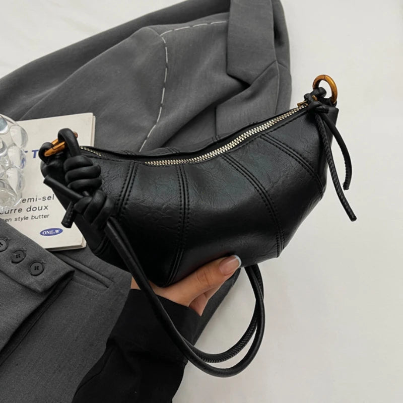 Velvet Material Zipper 2025 High Quality Shoulder Bag Solid Color Simple Fashionable Crossbody Bag Soft Western Style Handbag