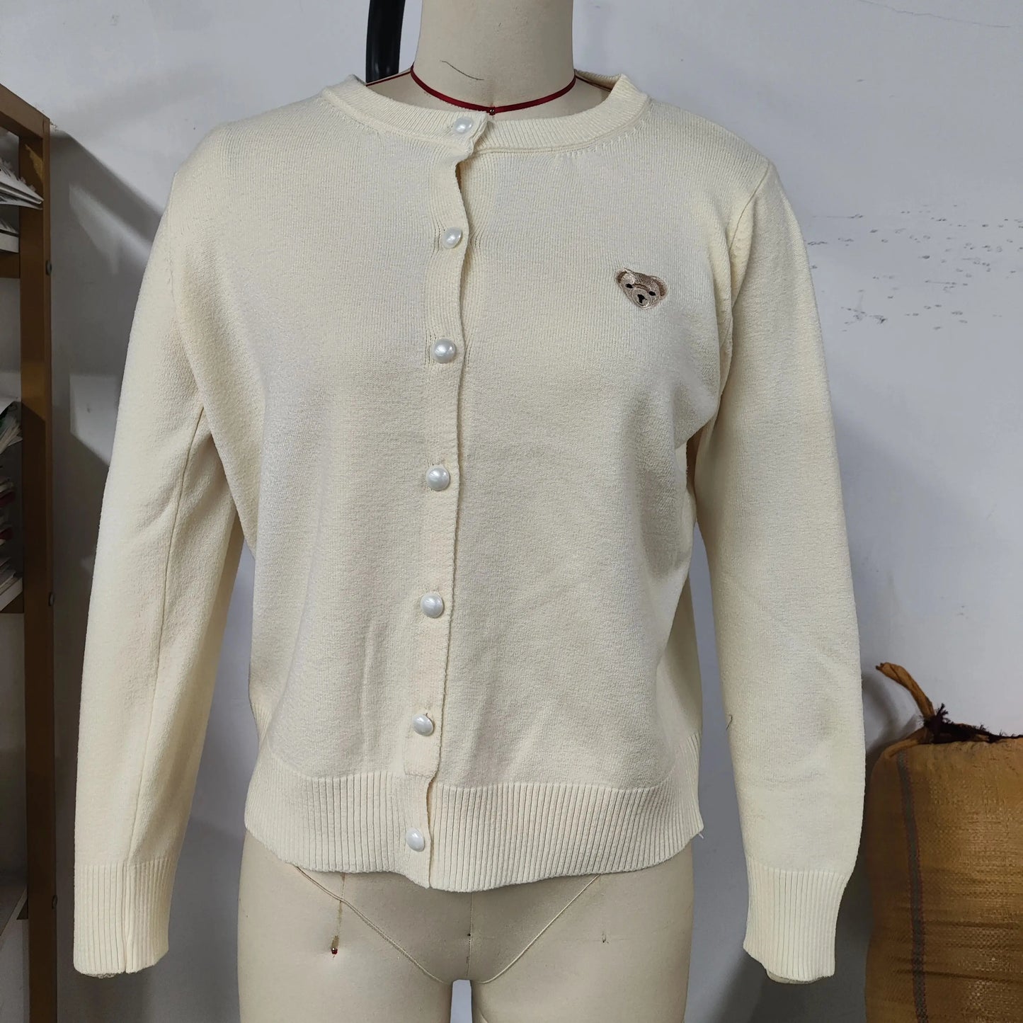 Yaminiya Autumn 2024 O-Neck Knit Sweater Sweet Cartoon Embroidery Casual Tops Japanese Fashion Single Breasted Cardigan Harajuku