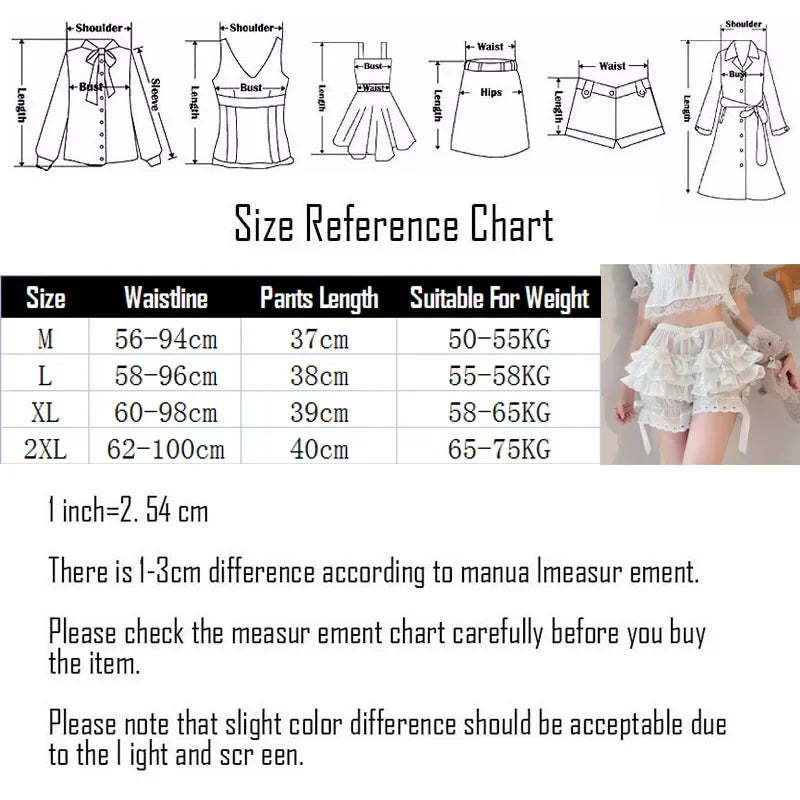 Black white pleated panties woman pumpkin cute panties bow knot lolita safety shorts vintage pants victorian bloomers