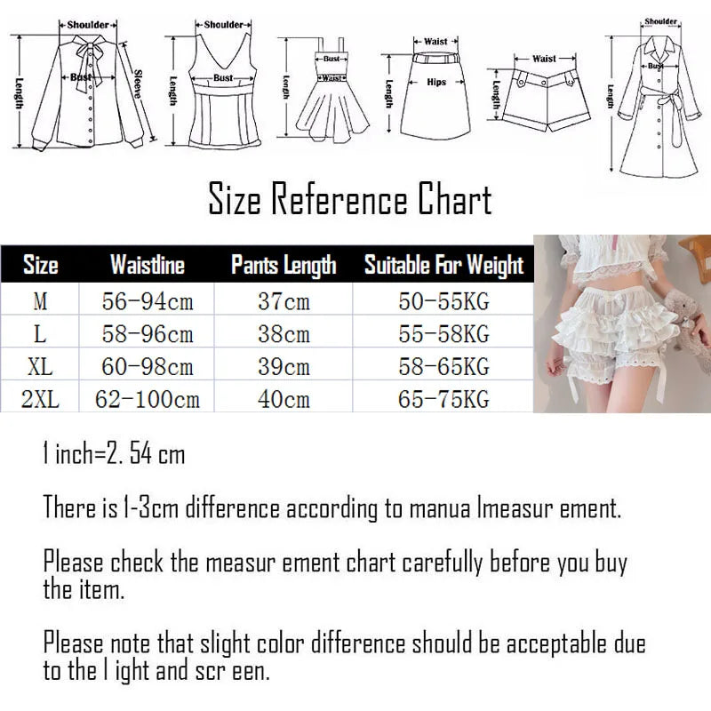 Black white pleated panties woman pumpkin cute panties bow knot lolita safety shorts vintage pants victorian bloomers