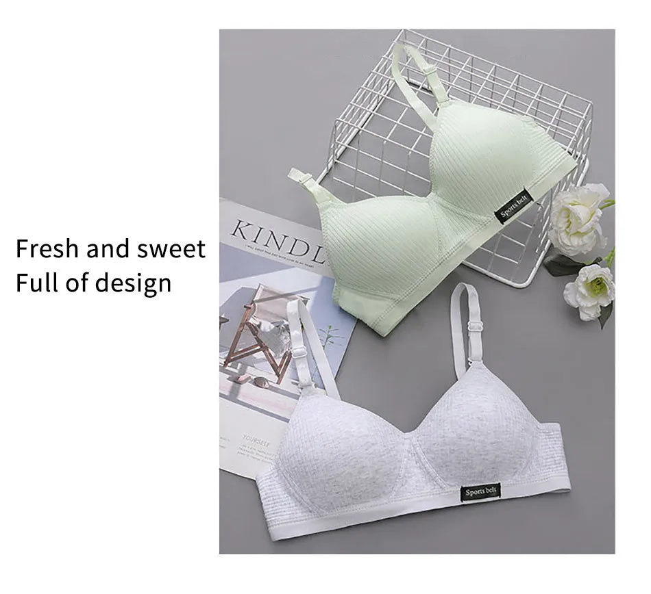 Girl Training Bras Cotton Underwear Back Buckle Design Bralette Adolescent Comprehensive Breathable Teenager Girl Sport Tops Bra