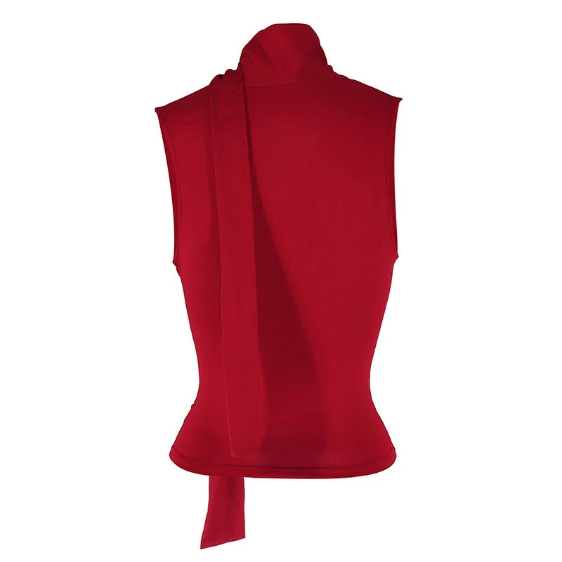 Solid Tank Summer New Women Sexy Sleeveless V-Neck Lady Top Fashion Bandage Streetwear Casual Slim Tank Elegant Knitted Clothing