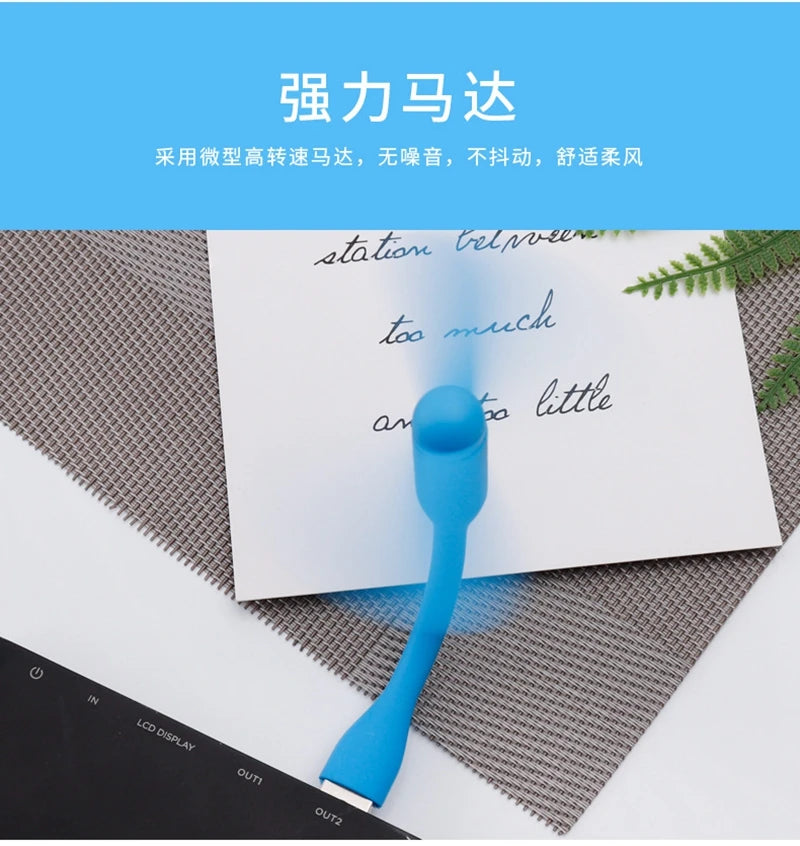 Mini USB Fan Flexible Bendable Fan For Power Bank Laptop PC AC Charger Portable Hand Cooling Fan For Computer Summer Gadget