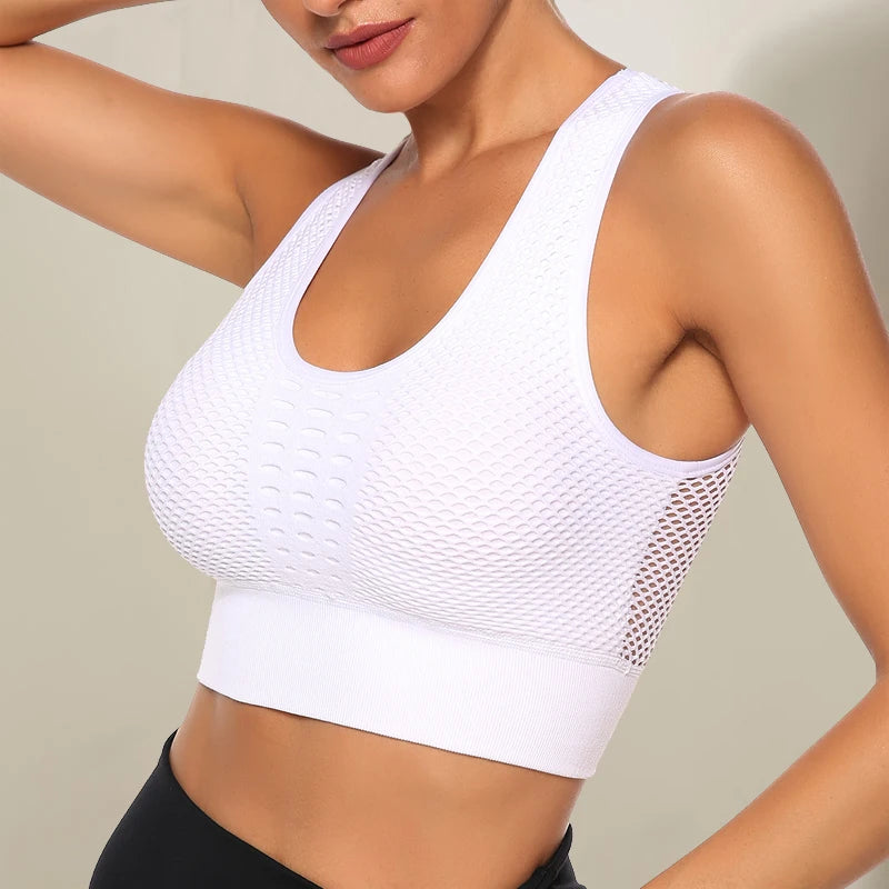 Hot Fitness Women's T-shirts Workout Sports Bra Yoga Vest Backless Solid Quick Dry Running Gym Sport bra Yoga Shirts Tank Top
