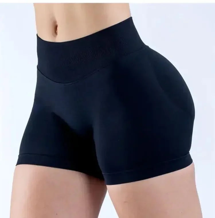 Summer High Waisted Yoga Shorts Women Fashionable and Sexy Running Fitness Pants Solid Color High Elastic Yoga Leggings
