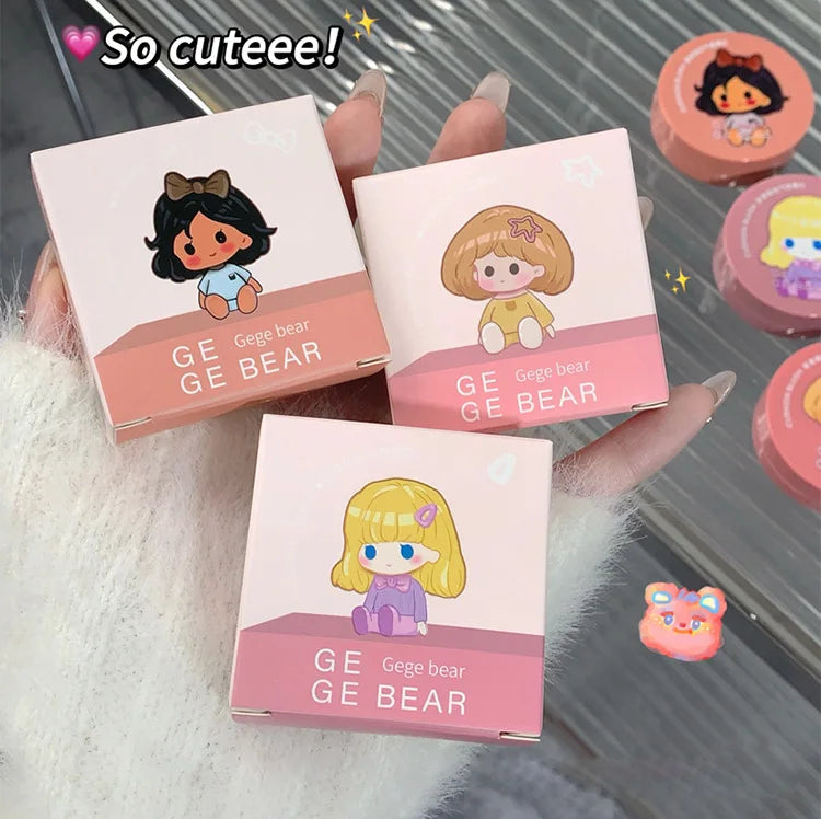 Cushion Blush Blendable Shade with Powder Puff Whitening without Sticking Long Lasting Gege Bear Makeup Blusher