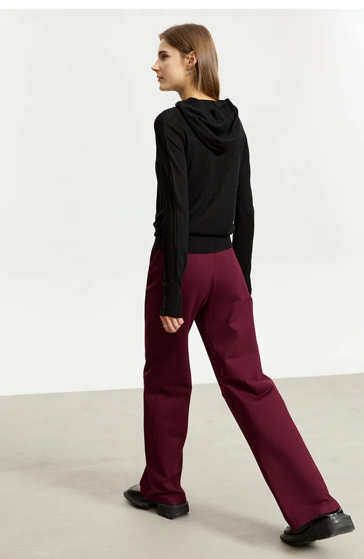 AMII Minimalism Casual Pants for Women 2025 Spring Wide Leg New Loose Vertical Elastic Waist Drawstring Sporty Trousers 12343338