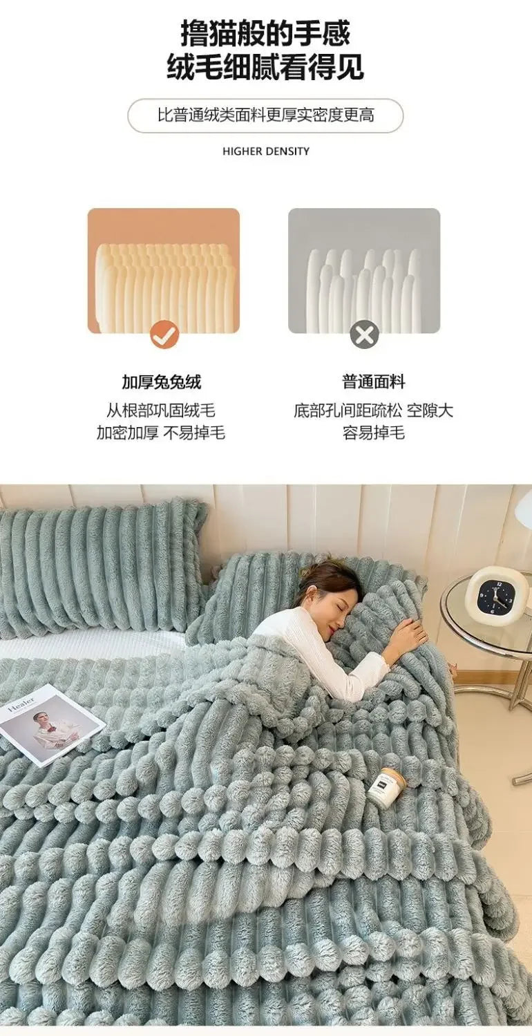 Winter Tafu Velvet Children's Comfortable Blanket Thick Coral Fleece Throw Blankets Adults Office Nap Blanket Sofa Small Cover