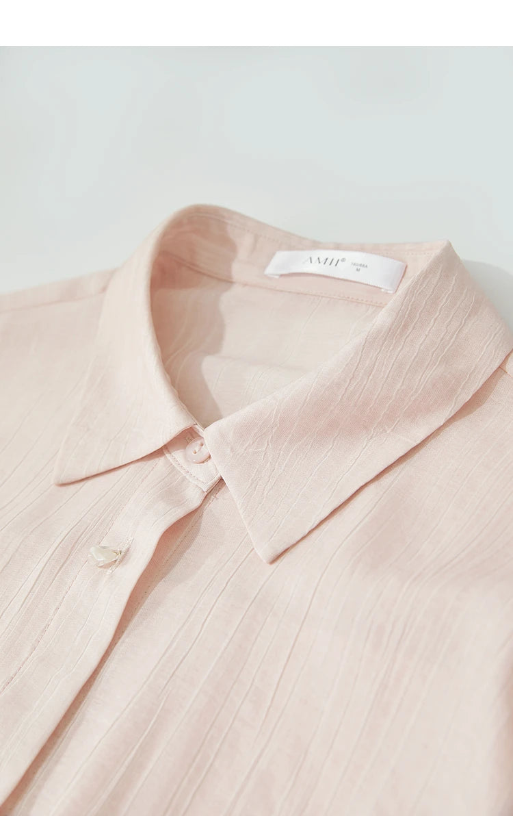 AMII Minimalism Shirt Pants For Women 2025 Spring New Casual Basic Shirt Sold Separate Straight Long Wide Leg Pants 12511048