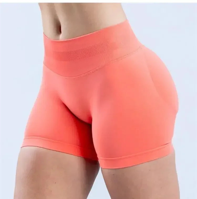 Summer High Waisted Yoga Shorts Women Fashionable and Sexy Running Fitness Pants Solid Color High Elastic Yoga Leggings