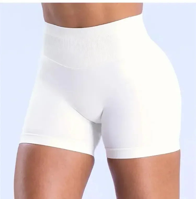 Summer High Waisted Yoga Shorts Women Fashionable and Sexy Running Fitness Pants Solid Color High Elastic Yoga Leggings