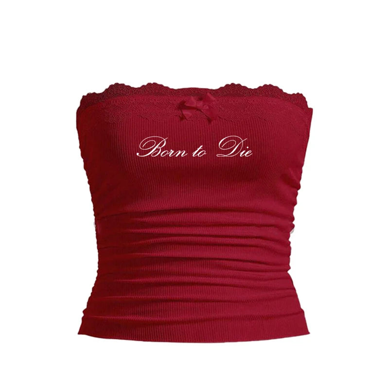 Gothic Grunge Punk Hip Hop Rock Streetwear Casual Sexy Crop Top Y2K Retro Harajuku Emo Girl Aesthetic Fashion Lace Camisole Tops