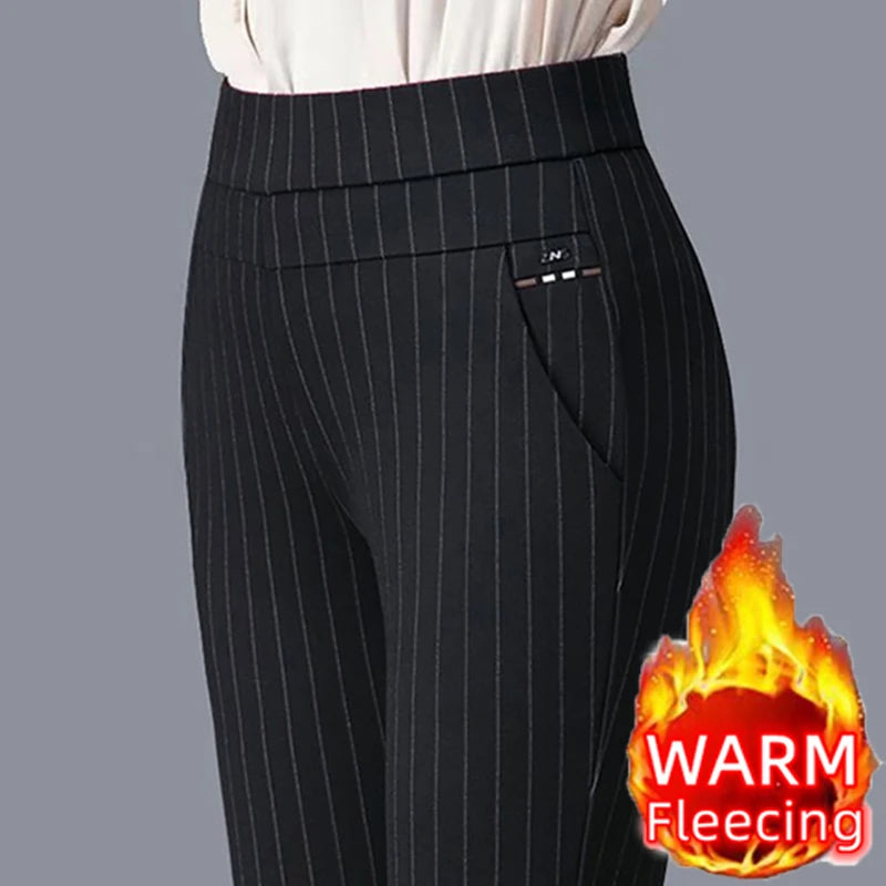 Thin & Thick Warm Winter Pencil Pants Womens Snow Plush Strench Lady OL SkinnyTrousers Femal Thichen Slim Clothing Leggings