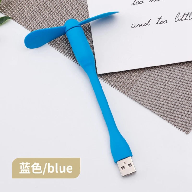 Mini USB Fan Flexible Bendable Fan For Power Bank Laptop PC AC Charger Portable Hand Cooling Fan For Computer Summer Gadget