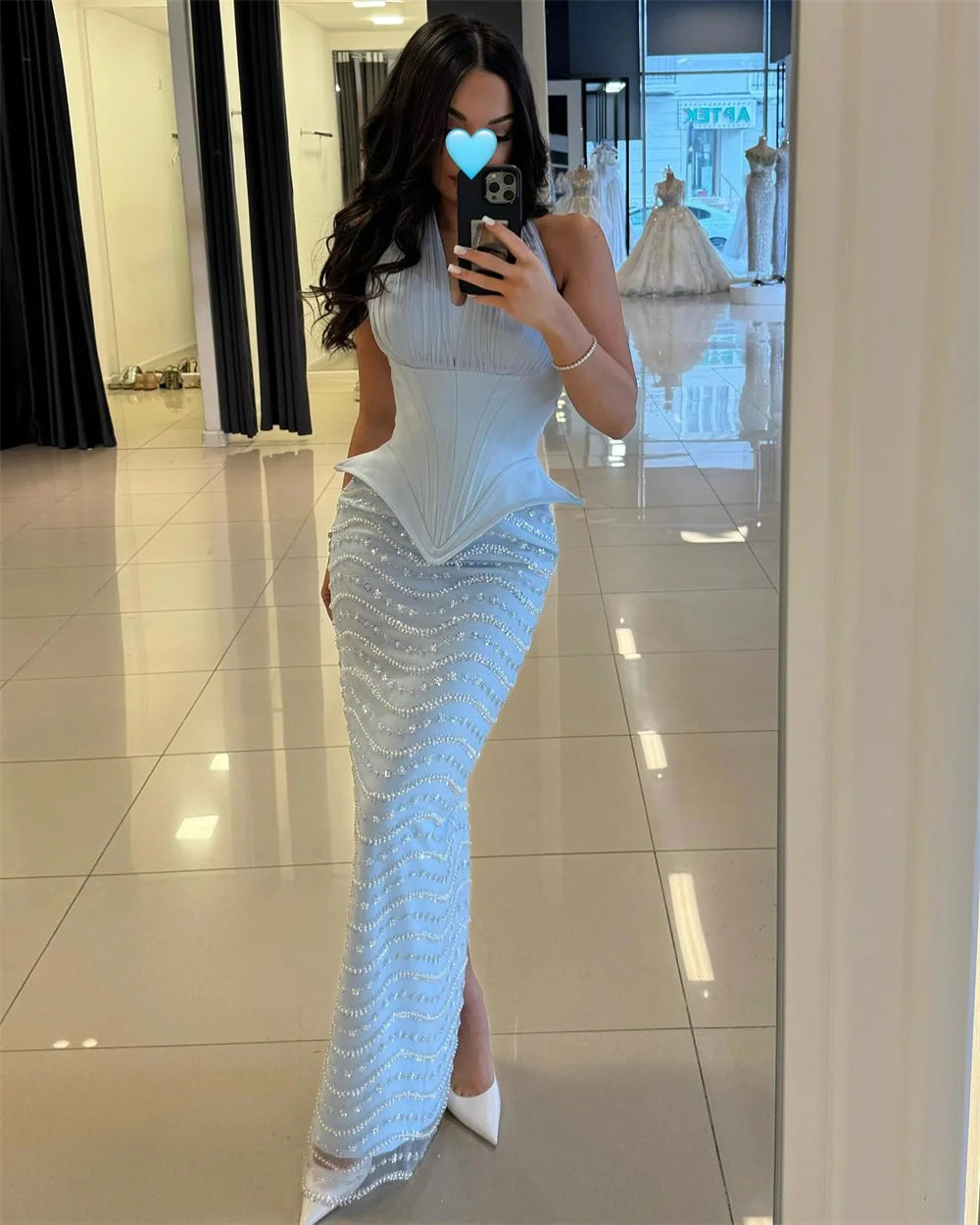 Cathy Customized Elegant Halter Neck Beading Prom Dresses Sheath Sleeveless vestidos de noiva Ankle-Length Evening Dress 2025