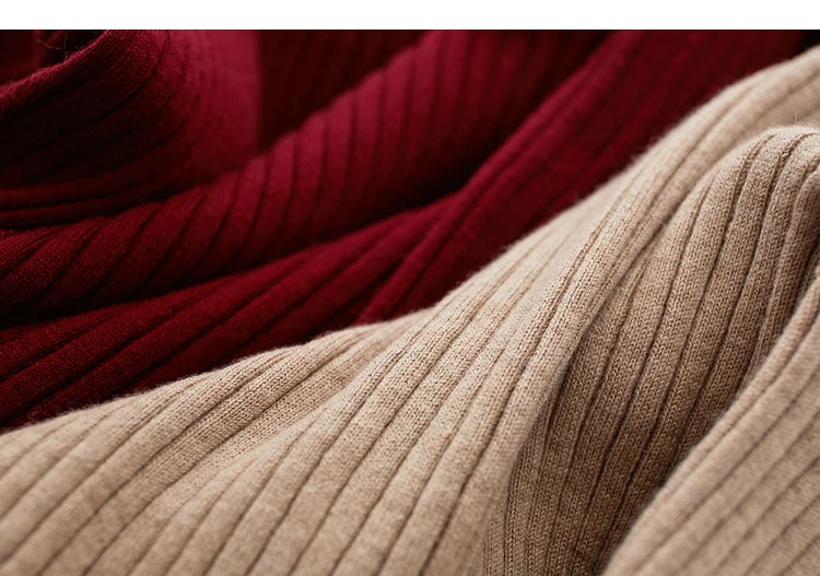 Amii Minimalism 2024 Sweater for Women Autumn New Office Lady Basic Lapel Striped Slim Knitted Tops Solid Trendy Blouse 12444058