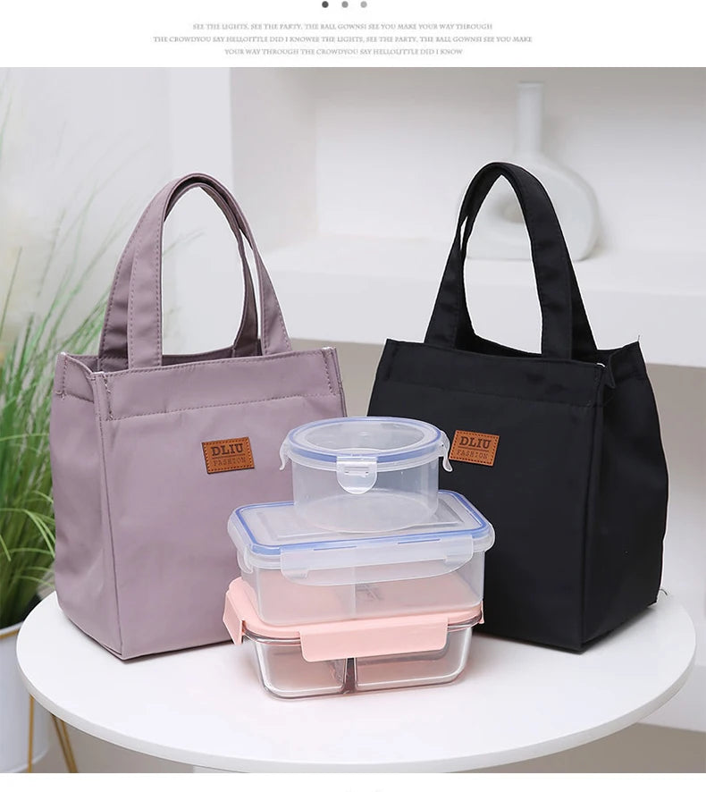 Large Capacity Lunch Bag with Aluminum Foil Insulation for Work, Simple and Practical Top Handle Bag