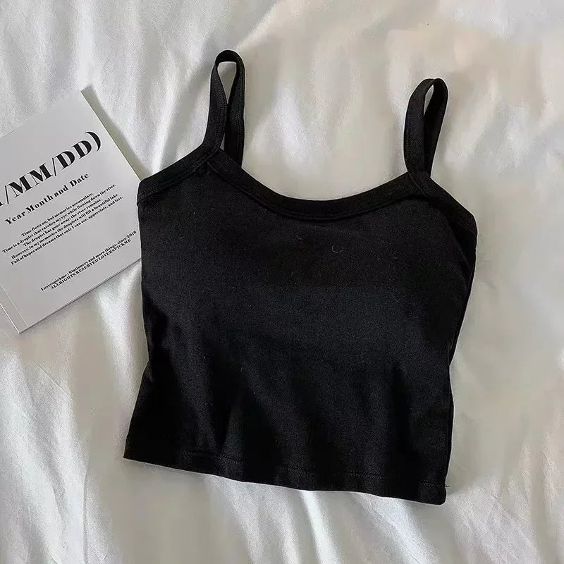 Crop Top Women Sexy Sleeveless Tops Fashion Female Underwear Lady's Camisole Girl Basic T-shirt Vest Lingerie Bras Tube Tops New