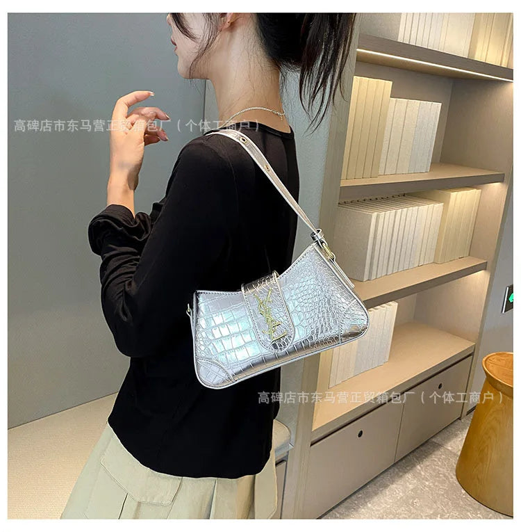 Texture Stone Patterned Armpit Bag 2025 New Simple Single Shoulder Women's Bag Temperament Crossbody Bag Small Fragrance Style
