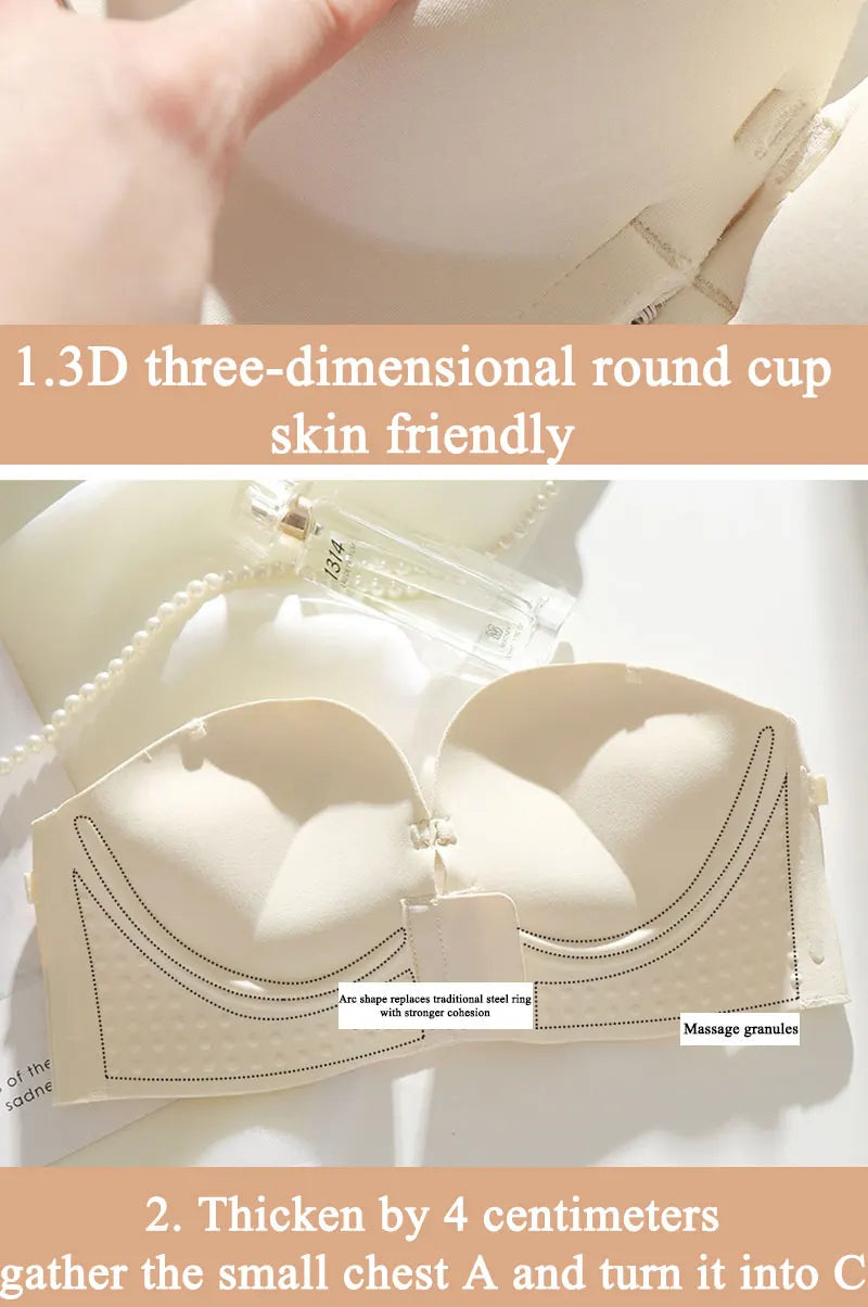 FINETOO Front Closure Sexy Push Up Bra Women Invisible Bras Underwear Lingerie For Female Brassiere Strapless Seamless Bralette