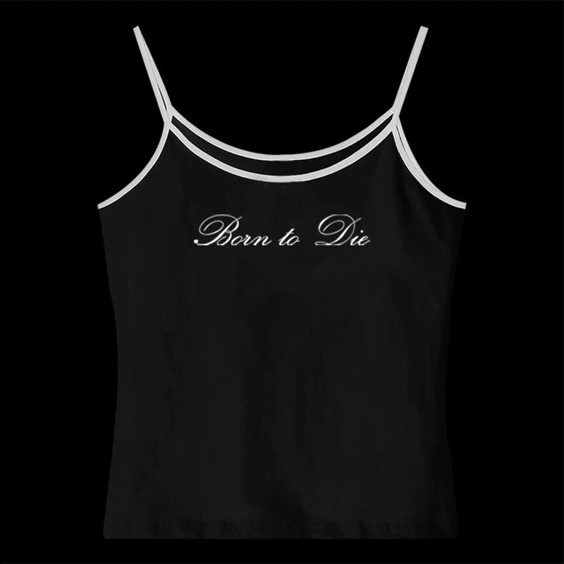 Gothic Grunge Punk Hip Hop Rock Streetwear Casual Sexy Crop Top Y2K Retro Harajuku Emo Girl Aesthetic Fashion Lace Camisole Tops