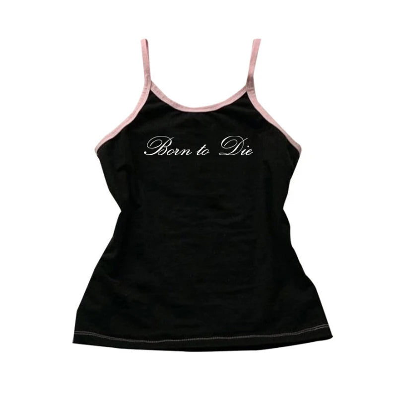 Gothic Grunge Punk Hip Hop Rock Streetwear Casual Sexy Crop Top Y2K Retro Harajuku Emo Girl Aesthetic Fashion Lace Camisole Tops