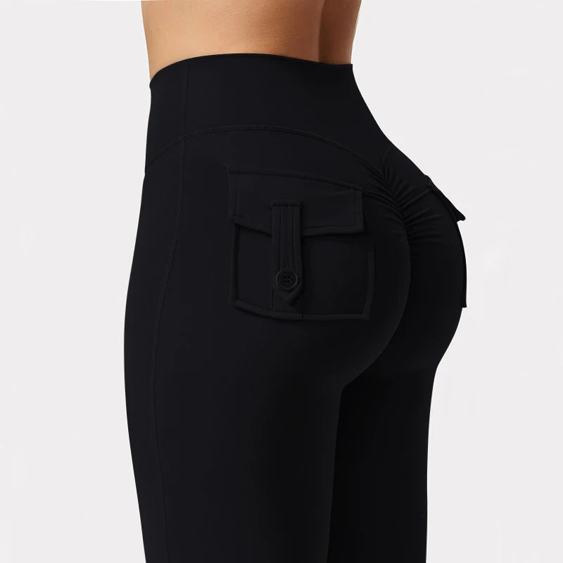 2024 Newest Women Wide Leg High Stretch Yoga Leggings Naked Feeling Compression Fitness Workwear with pockets Yoga Pant 