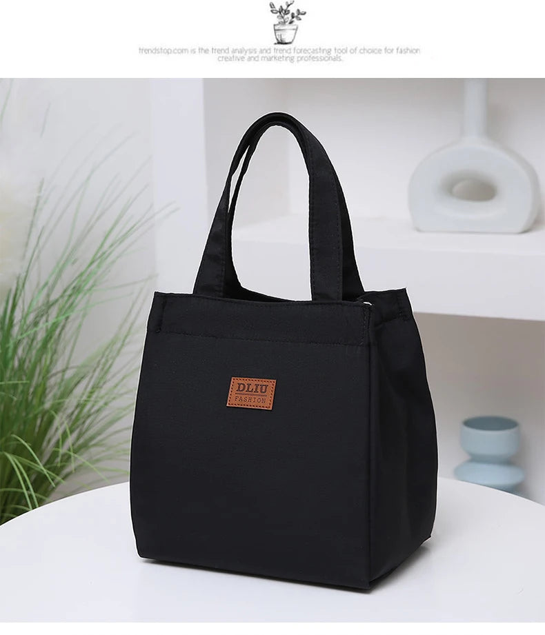 Large Capacity Lunch Bag with Aluminum Foil Insulation for Work, Simple and Practical Top Handle Bag