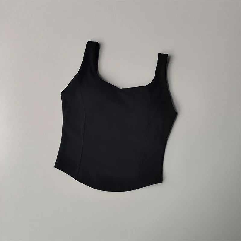 High Strength Back Fitness Tank Top Women's Running Shockproof Sports Bra High Elastic Gathering Nude Yoga Bra for External Wear