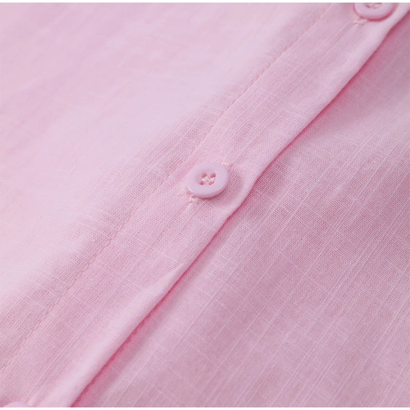 Classic Solid Shirt Pants Set Women Casual Loose Long Sleeved Lapel Elastic Waist Two Piece Suit 2025 New Summer Street Outfit
