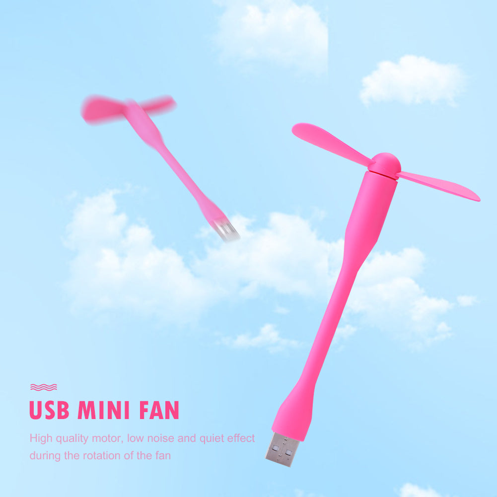 Mini USB Fan Flexible Bendable Fan For Power Bank Laptop PC AC Charger Portable Hand Cooling Fan For Computer Summer Gadget