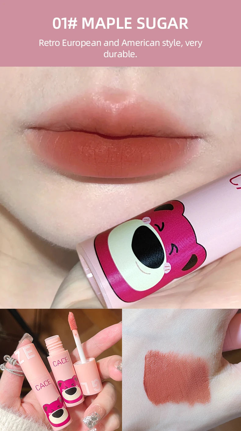 CACE 3 Pcs Sweet Liquid Lipstick Set Matte Velvet Lip Glaze Waterproof Long Lasting Non-marking Lip Tint Cosmetic Kits Lipgloss