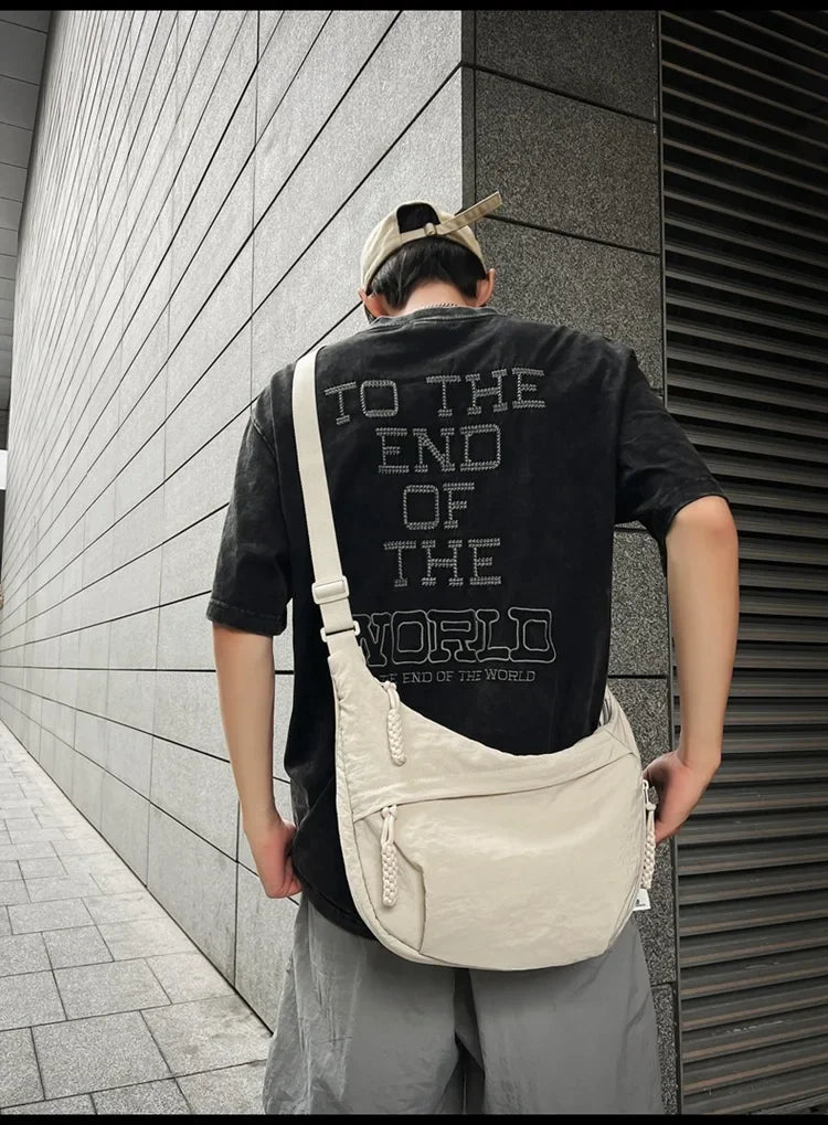 Trendy Women's Soft Cloth Shoulder Bag Solid Color Student Casual Style Big Handbags Crossbody Bags for Women Shoulder Hobos Bag