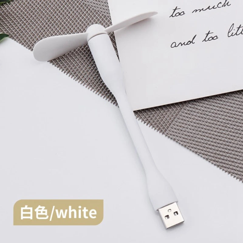 Mini USB Fan Flexible Bendable Fan For Power Bank Laptop PC AC Charger Portable Hand Cooling Fan For Computer Summer Gadget