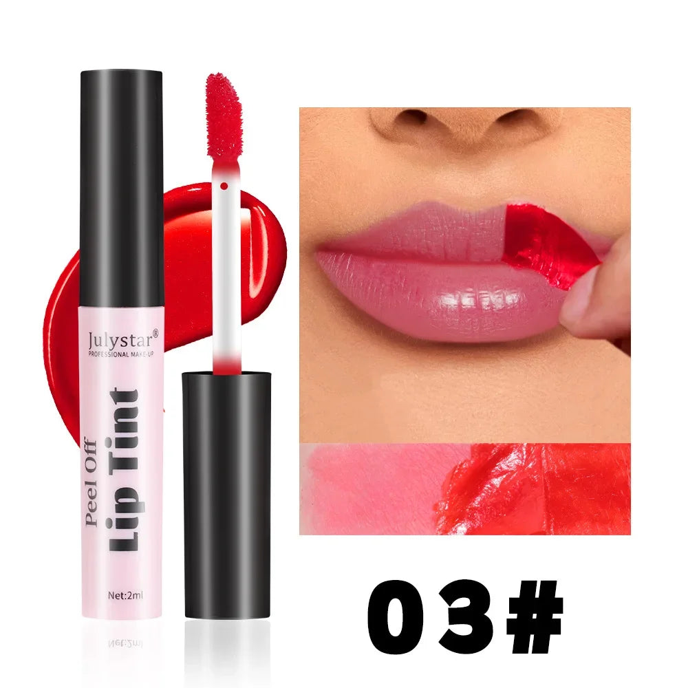 Julystar Peel Off Liquid Lipstick 6 Color Waterproof Lasting Matte Pink Lip Gloss Moisturizer Tear-off Lip Stain Cosmetic Makeup