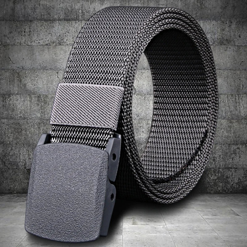 8 Colors Men Female Belts Military Nylon Adjustable Belt Outdoor Travel Tactical Waist Belt with Plastic Buckle for Pants 120cm