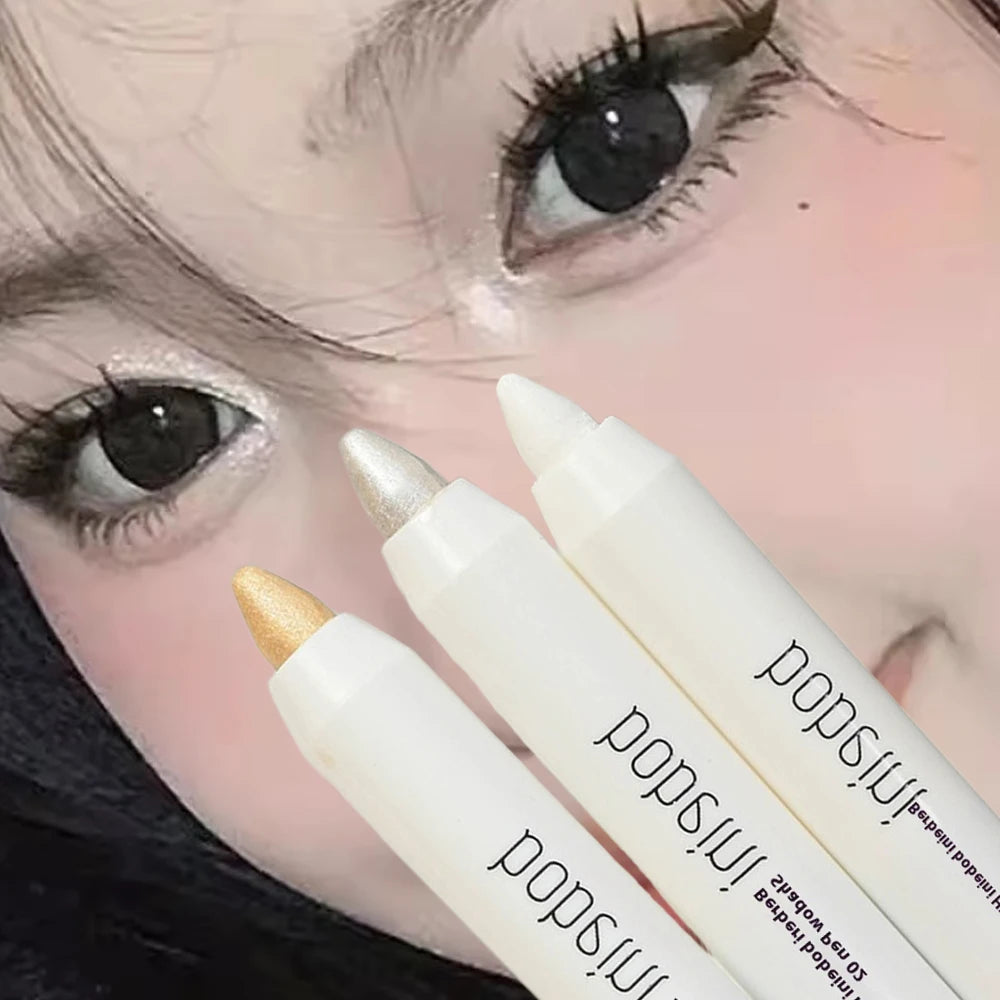 Eye Makeup Highlighter Pencil, Undereye Brightener Pencil, Dual-End Eye Shadow Stick, Smudge-Proof Eye Makeup Face Contouring