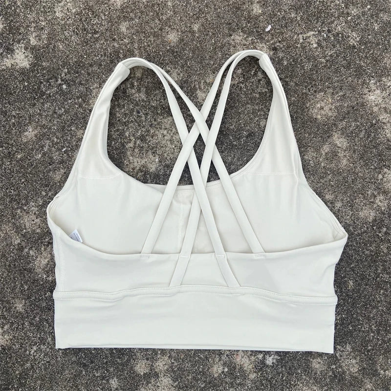 Solid Color Fitness sport Bra Women Cross soft high strength Tight Top Comprehensive Training Gym Yoga Underwear With Chest Pad