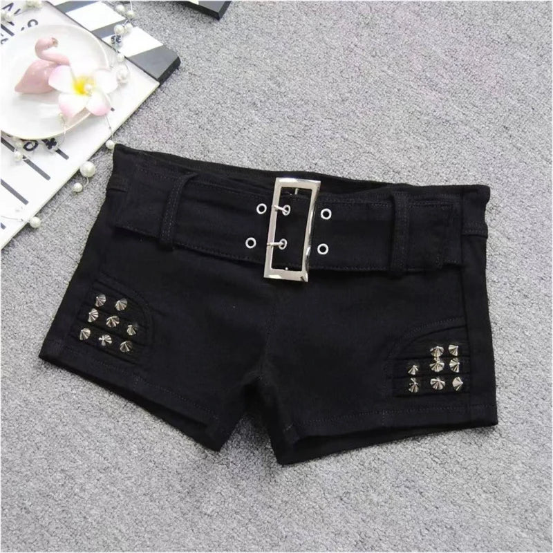 Summer Women Y2k Streetwear Gyaru Harajuku Fashion Grunge Vintage Coquette Low Rise 2000s Jean Shorts Denim Hot Pants Japanese