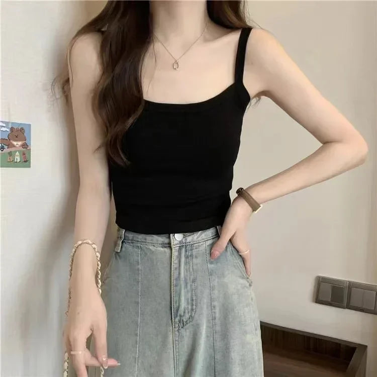 Crop Top Women Sexy Sleeveless Tops Fashion Female Underwear Lady's Camisole Girl Basic T-shirt Vest Lingerie Bras Tube Tops New