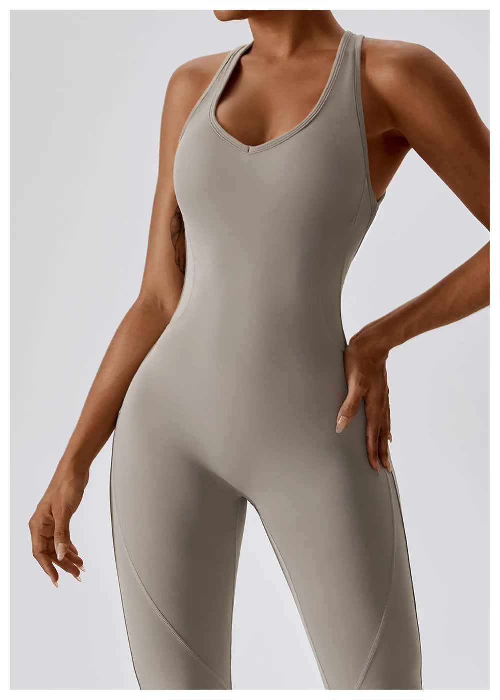 Solid Yoga Jumpsuit One Piece Outfit Fitness Bodysuit Workout Clothes for Women Sportwear Women Buttock lifting Set Activewear