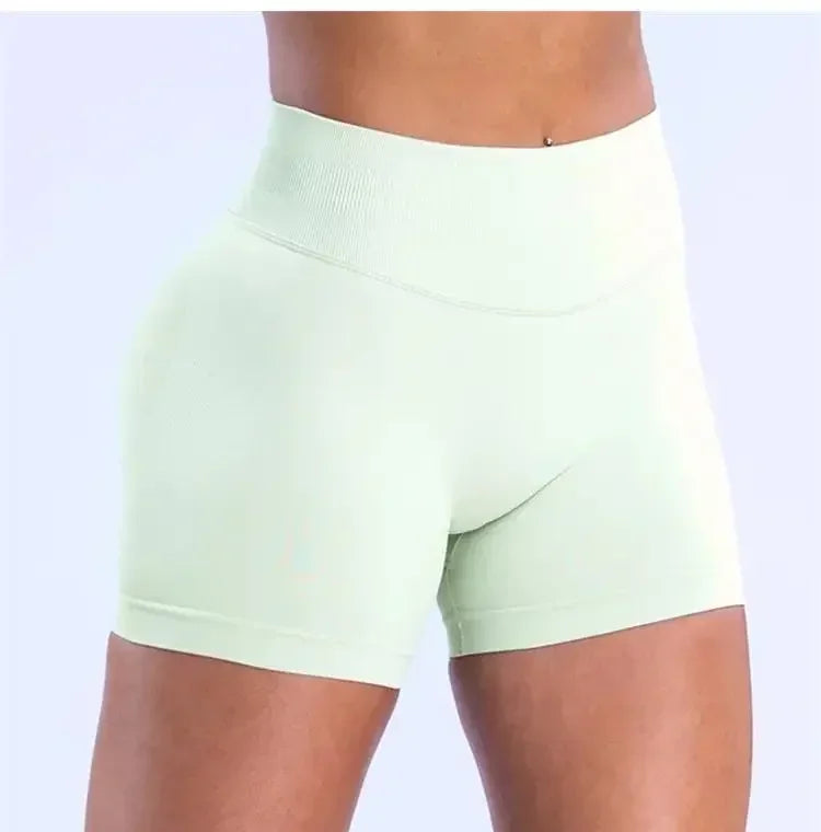 Summer High Waisted Yoga Shorts Women Fashionable and Sexy Running Fitness Pants Solid Color High Elastic Yoga Leggings